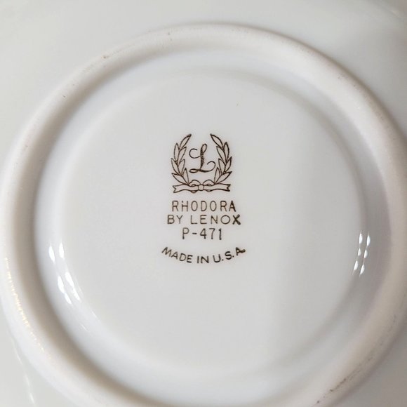 Lenox Rhodora Fine China Set Cup & Saucers P471 Pink Rose Gold Leaf - Picture 8 of 9